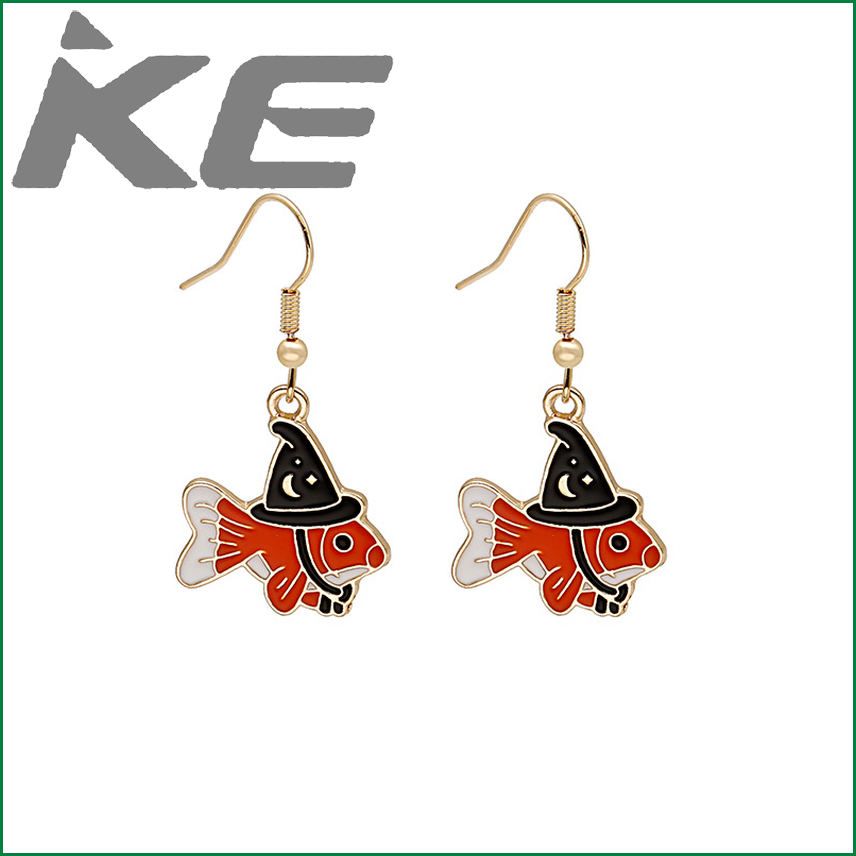Funny cartoon owl skull butterfly small fish earrings fashion creative design earrings for gilrs for women low price