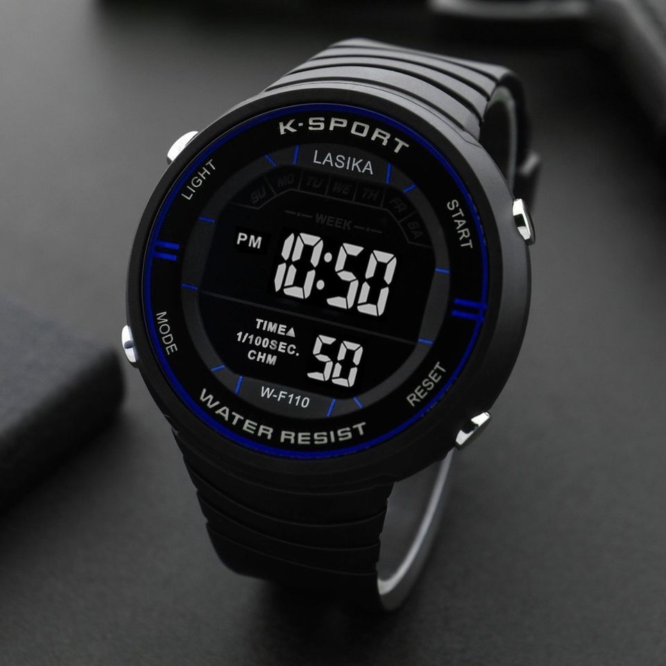 Lasika W-F110 Water Resistant / Waterproof Silicone Digital WristWatch for Men