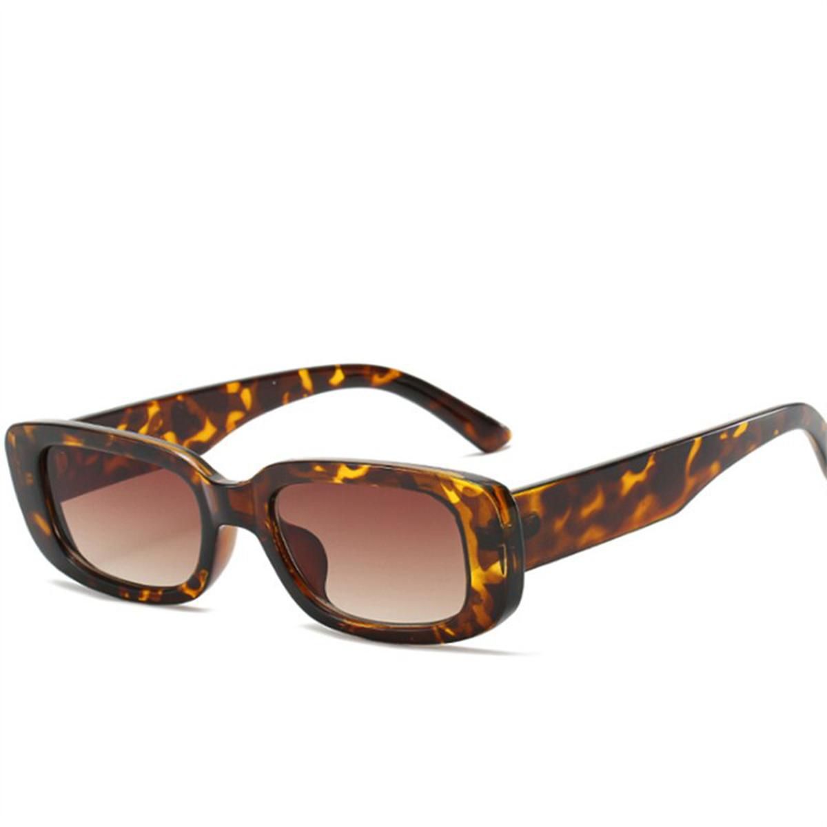LEOPARDKUJUNY Small Frame Candy-colored Sunglasses Women Vintage Square Sun Glasses Ladies Orange Eyewear Retro Eyeglasses Anti-UV