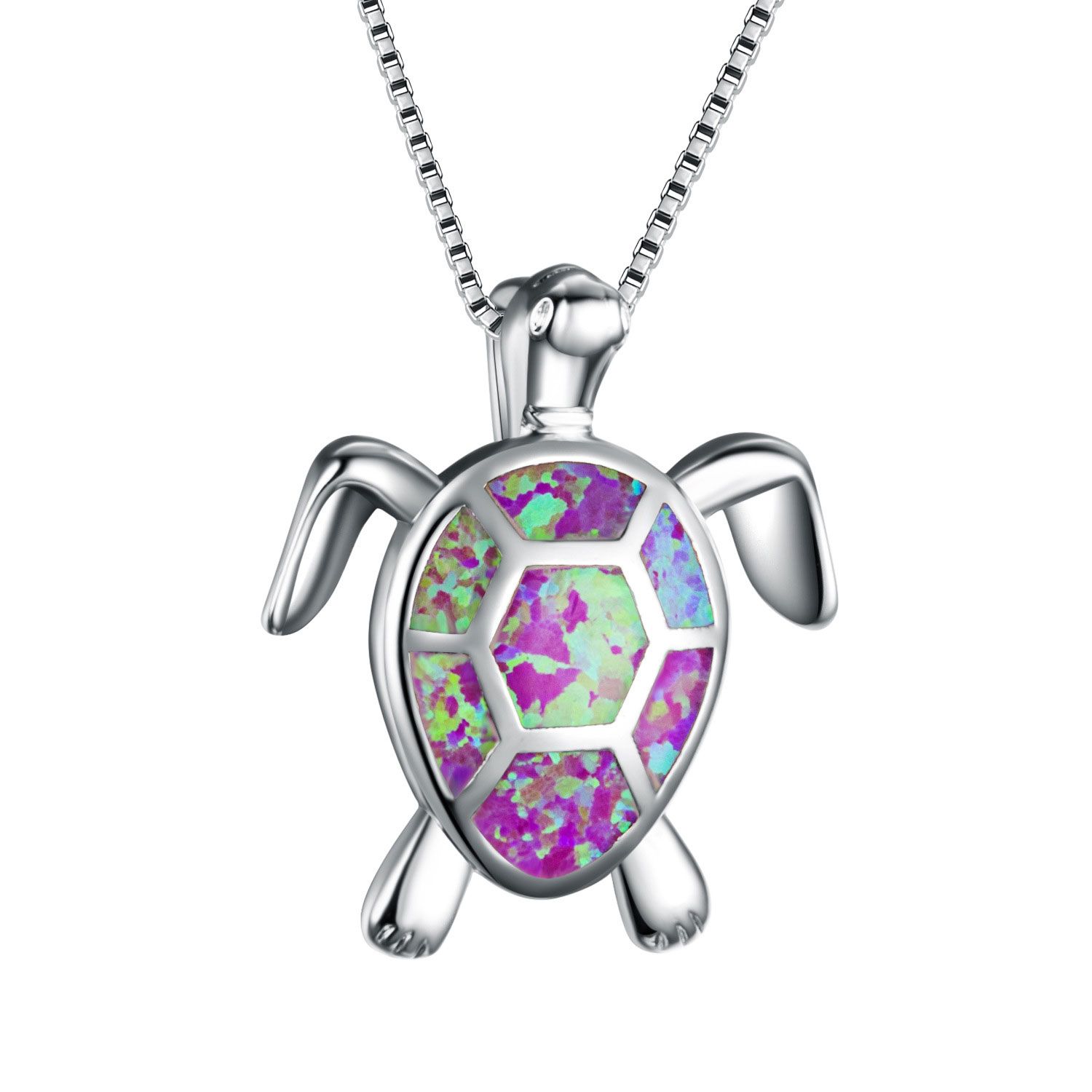 2021 Women's Beautiful Ocean Crystal Necklace Turtle Shaped Faux Opal Dangle Necklace Jewelry Gift