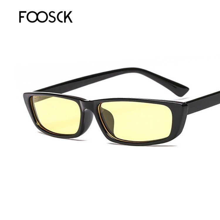 C5YellowFOOSCK Retro Square Sunglasses Women 2019 Brand Designer Vintage Fashion Sun Glasses UV400