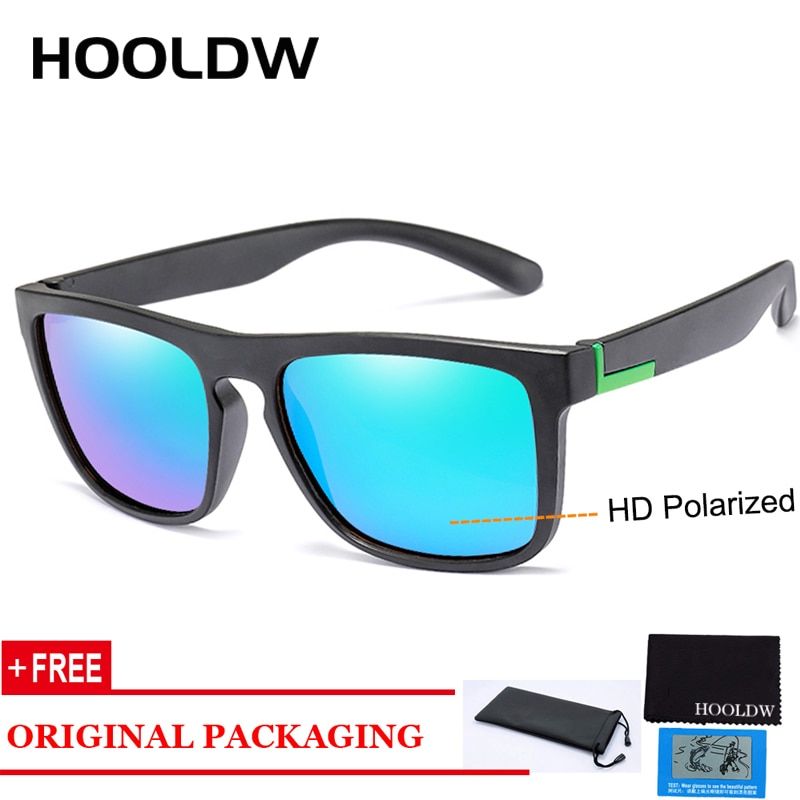 8848 black greenHOOLDW Square Night Vision Glasses Polarized Sunglasses Men Brand Design Sun Glasses Night Driving Anti-glare Goggles Eyewear