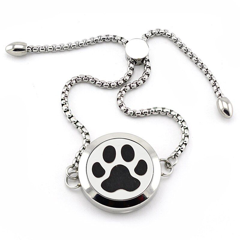 316L Stainless Steel Magnetic 25mm Adjustable Chain Bracelet Essential Oil Diffusing Perfume Locket Bracelet DIY Jewelry