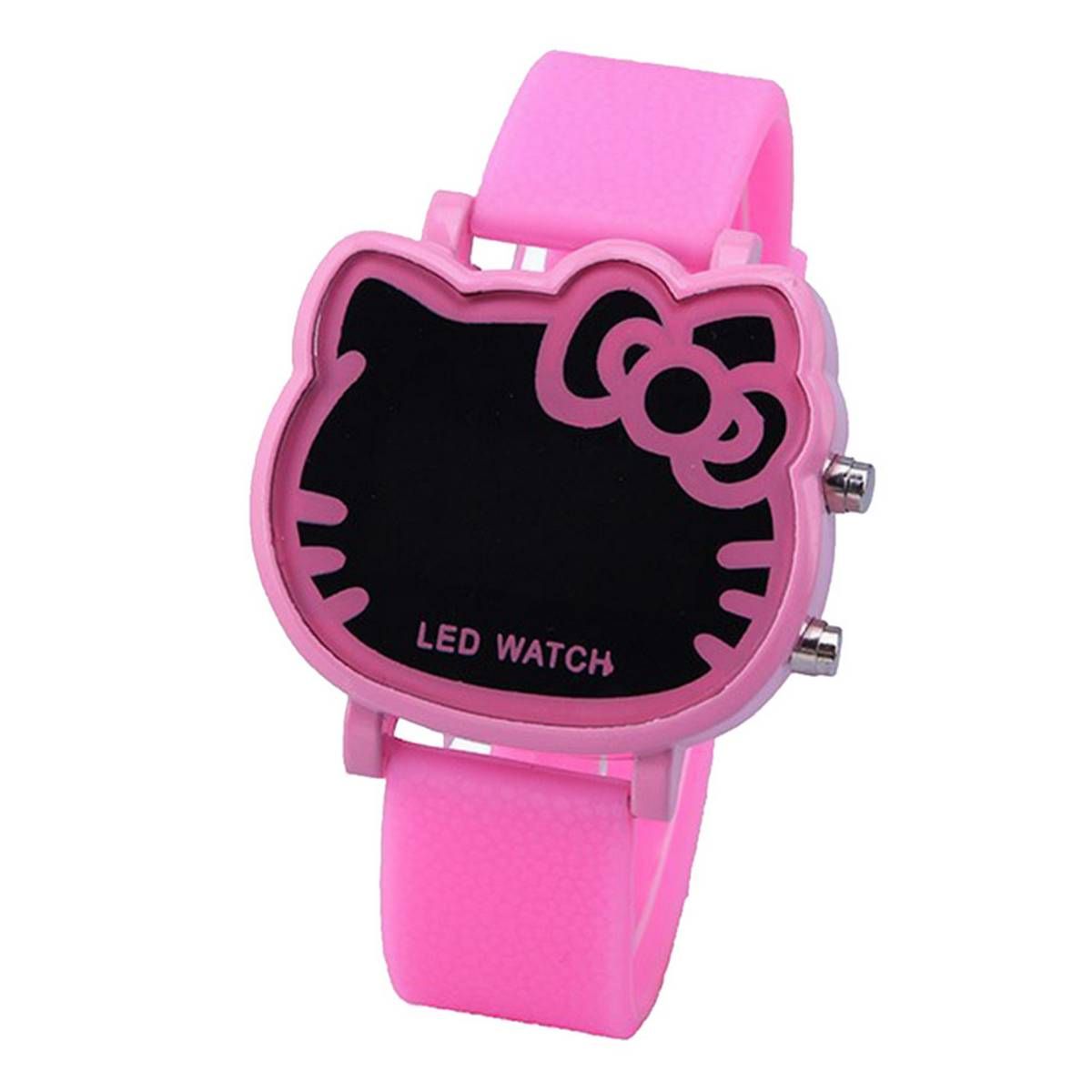 Hello Kitty Style Cartoon Children LED Digital Watch For Kids, Fashion Strap Wrist For Little Girls