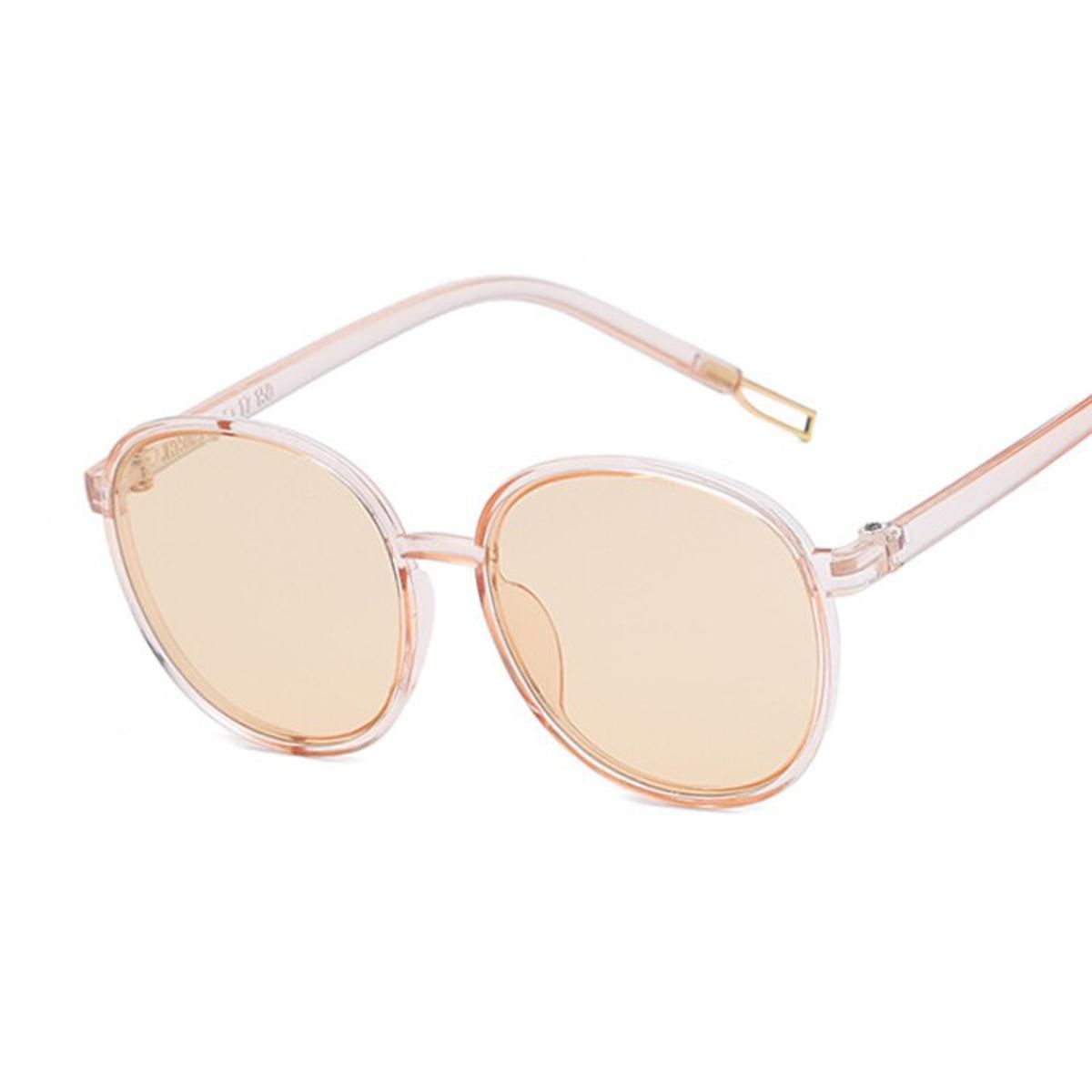 ChampagneRound Sunglasses Women Brand Designer Oval Oversized Sun Glasses Female Retro Black Eyewear UV400