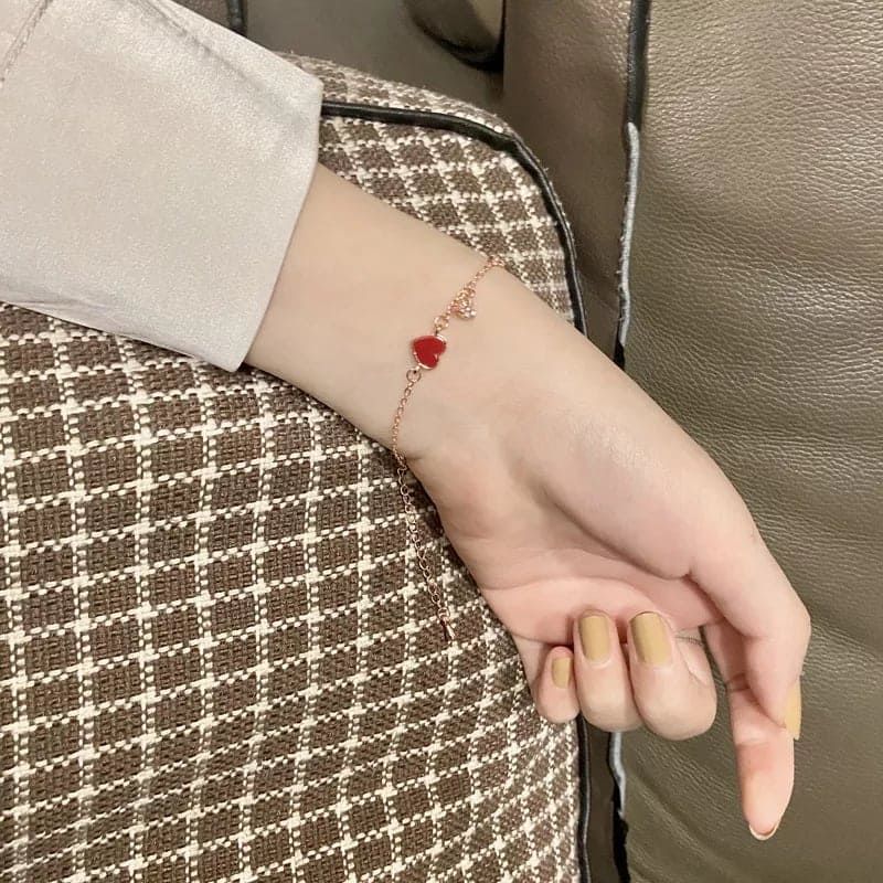 Red Heart Love Bracelet Chinese Style for Women