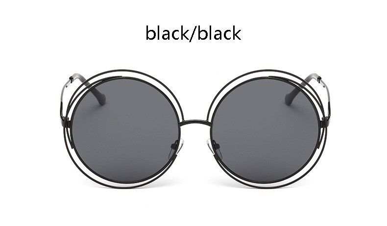 black blackpink yellow Sunglasses women Oversize round Sunglasses Retro Shades luxury brand designer circle glasses eyewear oculos feminino