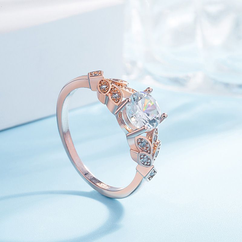Various Style Wedding Crystal Ring Fashion Elegant Women Girls Rose Gold Color Ring
