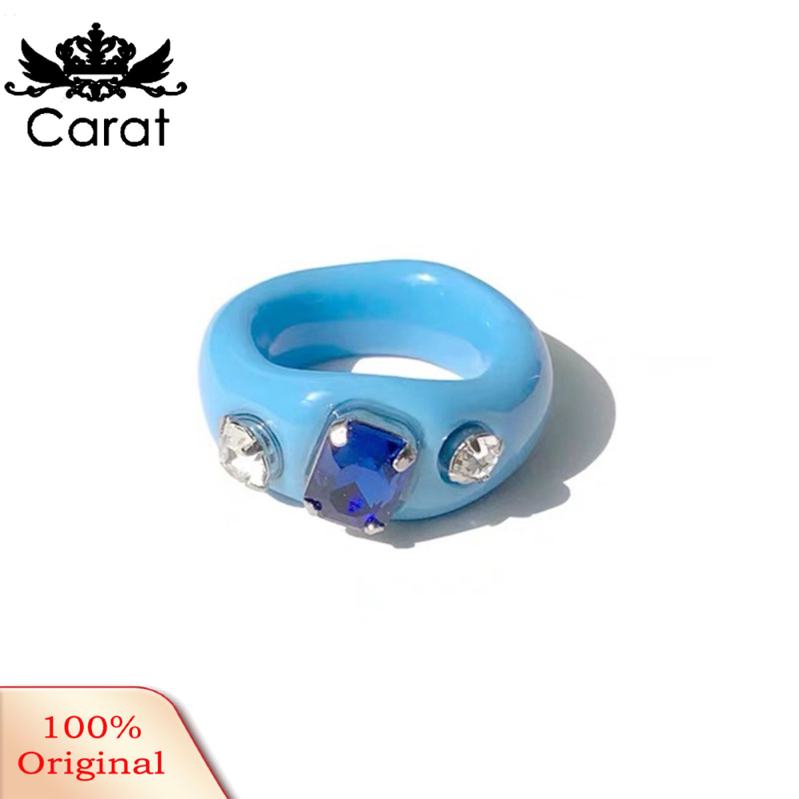 Ladies Ring Finger rylic Rhinestone Band Women Girls Party Gift Jewelry Decor
