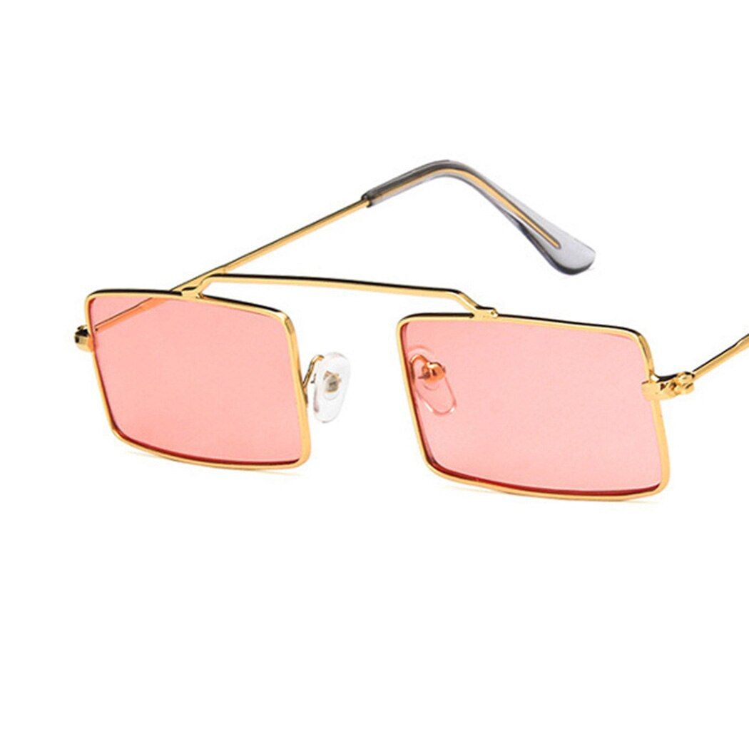 4Fashion Small Rectangle Sunglasses Vintage Brand Narrow Sun Glasses Eyewear Metal Frame Clear Lens Shades gafas de sol mujer