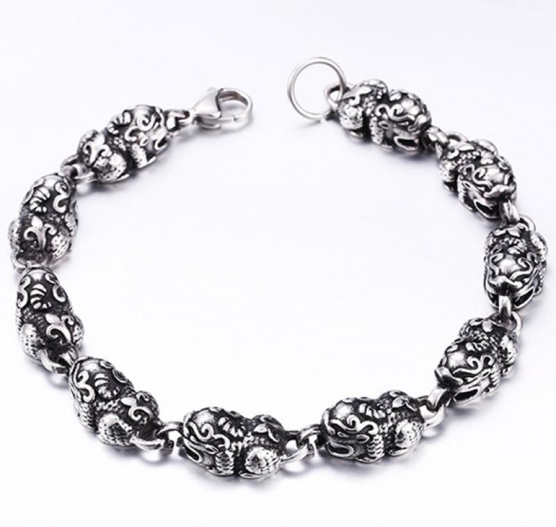 Classic Cool Metal Dragon Bracelet Men Vintage Rock Biker Jewelry