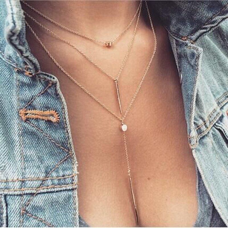 Hot Choker Fashion Metal Retro Coins Bohemian Simple Charm Layered Necklace vsco For Winter Jewelry collares de moda 2019