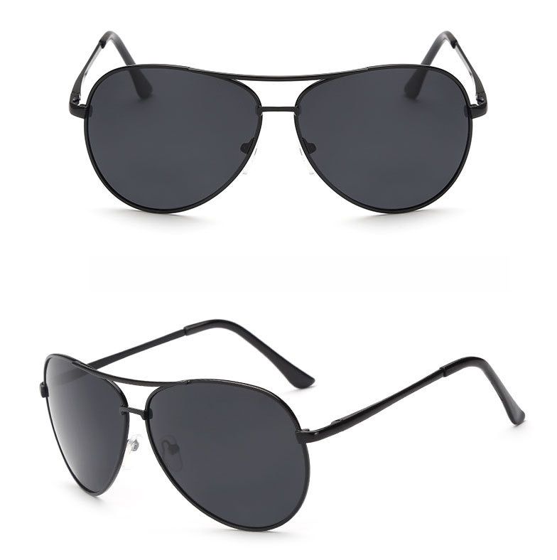 Black GrayPolarized Vintage Pilot Sunglasses Men Brand Designer Sun Glasses Women Eyeglasses Spring Leg Gafas Oculos De Sol Masculino