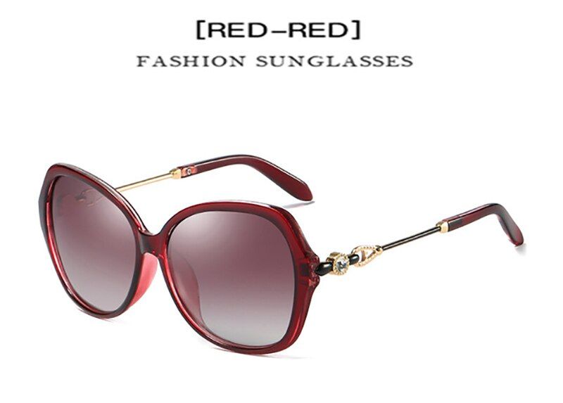Red Red No BoxWomens Fashion Vintage Polarized Sunglasses Women's Sunglasses Red Purple Ladies Sun Glasses Eyeglasses Eyewear Travel UV400