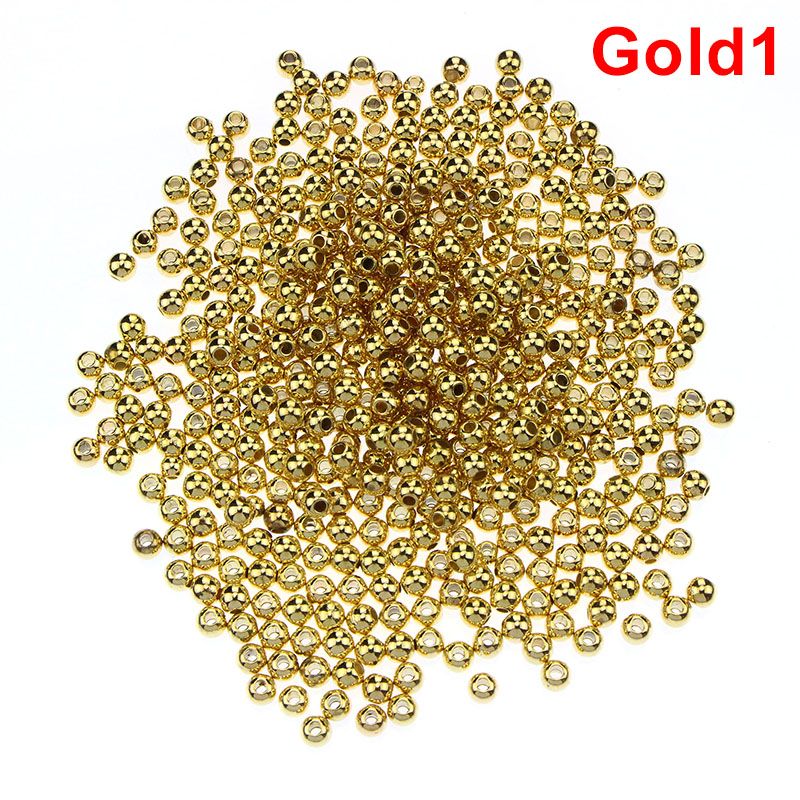 500Pcs DIY Metal Beads CCB Smooth Ball Spacer Beads Jewelry Making Accessories