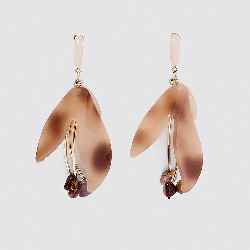 2020 ZA Earrings Fashion Lemon Earrings for Women Boho Leaf Fish Earrings Wholesale