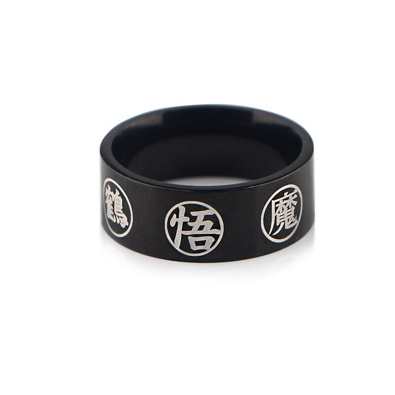 P4559 Dongmanli Fashion Style Anime Retro Male Jewelry Dragon Ball Ring Black Silver Color Vintage Rings For Women