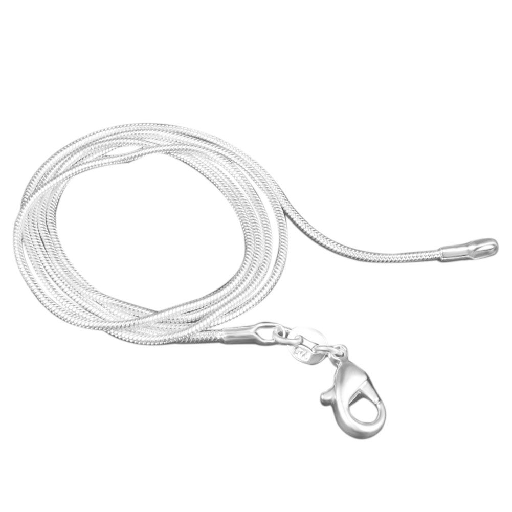 Women Fashion Snake Bone Necklace Copper Plated Silver Jewellery Birthday Gift