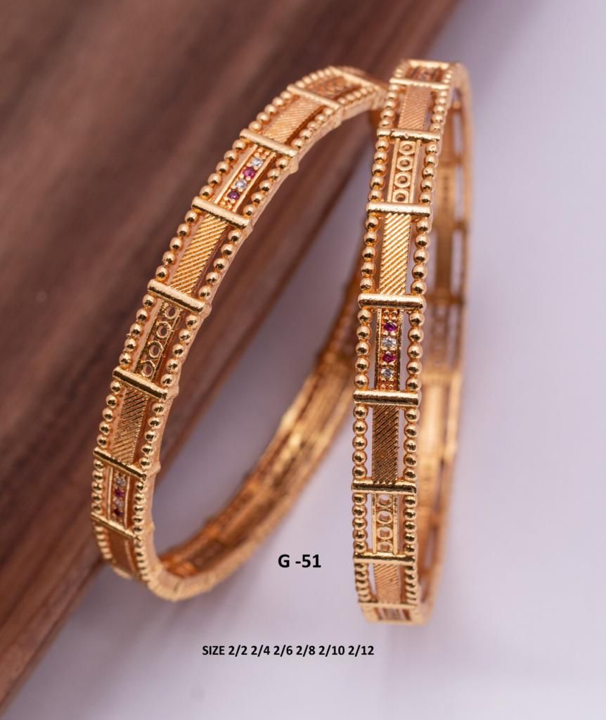 Exclusive Design Diamond Cut Bangles for Women (1 Pair)