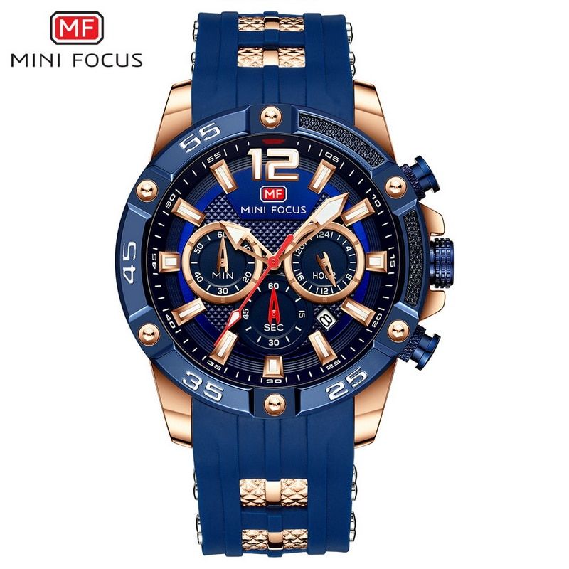 MINI FOCUS MF0349G Casual Sport Watch Men Waterproof Multi-function Luminous Quartz Watch