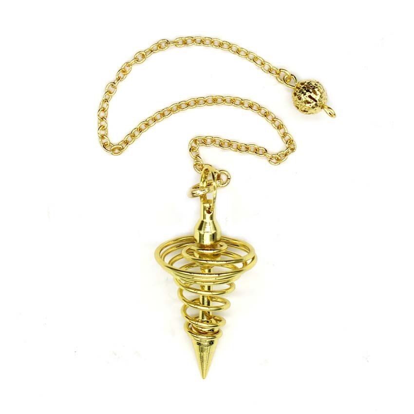 Metal Pendulums for Dowsing Divination Reiki Healing Spiritual Wicca Women Men Amulet Screw Shape Pendule Chains Charm Jewelry