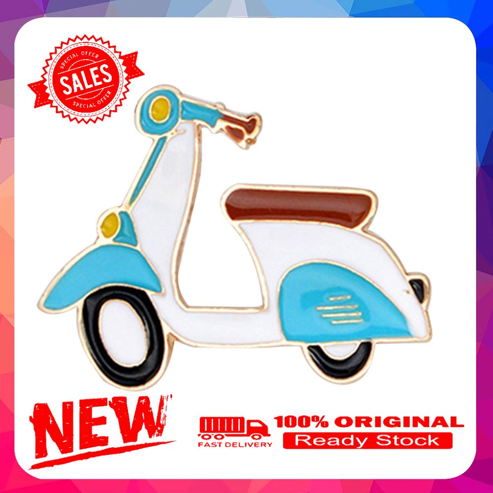 Cartoon Motorcycle Enamel Brooch Pin Unisex Denim Jacket Backpack Badge Jewelry