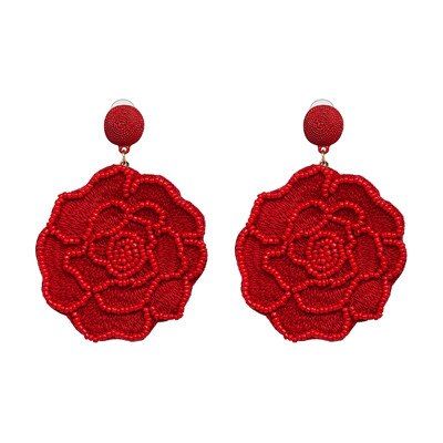 FASHIONSNOOPS Multi Colors Handmade Beaded Earrings for Women Boho Ethnic Big Drop Dangle Earrings Statement Jewelry Wholesale