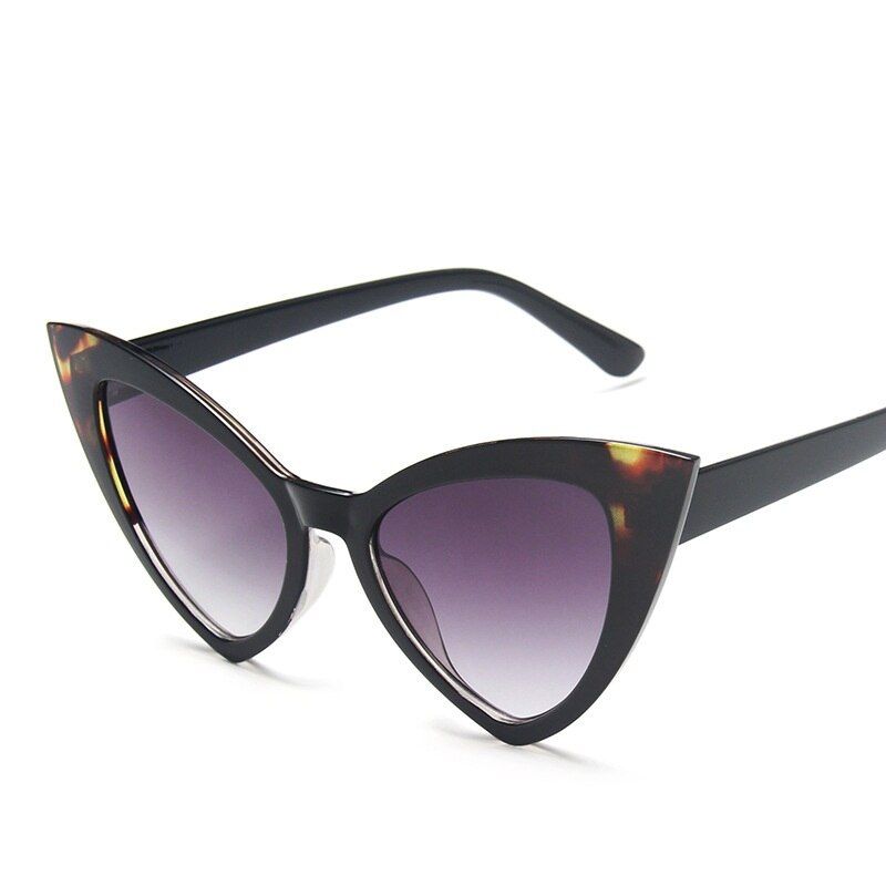 Leopard GrayClassic Vintage Cat Eye Sunglasses Women Brand Designer Retro Oversized Cateye Female Sun Glasses UV400 Gafas De Sol Mujer