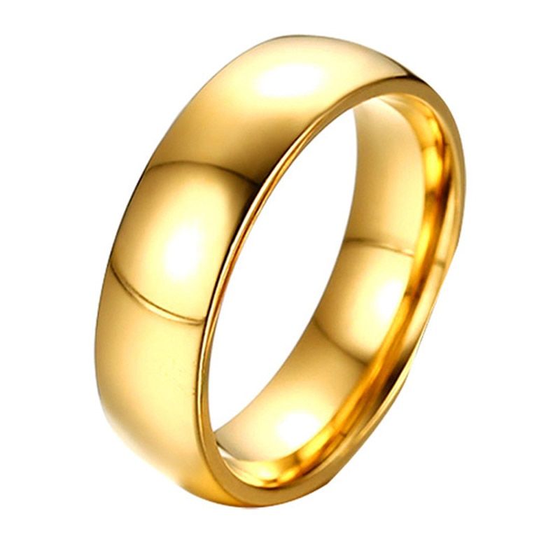 Modyle 2020  Gold Color Stainless Steel CZ Stone Wedding Couple Rings for Women Men Lover Anniversary Jewelry Gifts