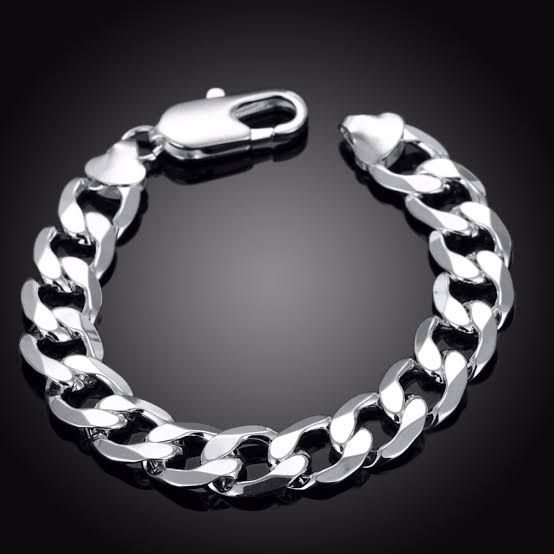 Silver    Stainless Steel Bracelet for Men