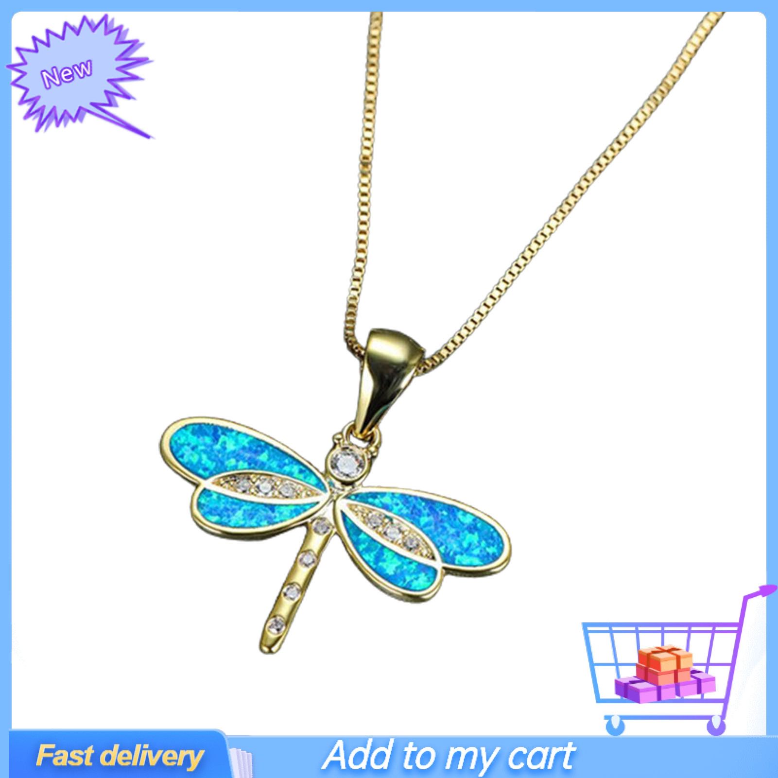 Dragonfly Necklace Wear-resistant Anti-rust Alloy Exquisite Dragonfly Animal Necklace for Women