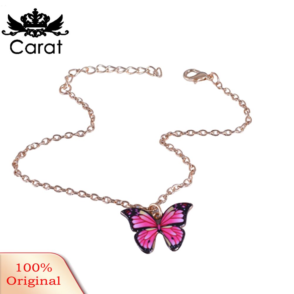 Women Elegant Multicolor Alloy Butterfly Pendant Bracelet Anklet Jewelry Gift