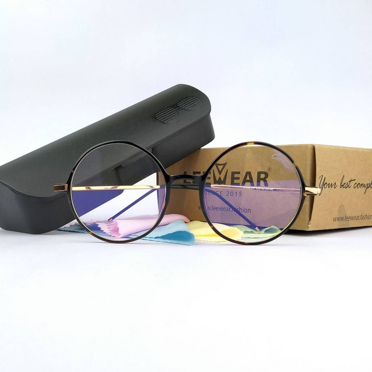 LeeWear Brand Tiger Print  Eye Ware Glasses Full Rim Transparent Lens Computer Game Frame
