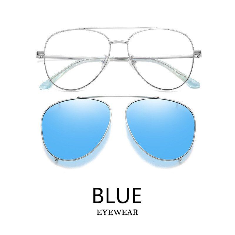 blueXojoX Vintage Polarized Sunglasses Men Luxury Brand Classic Myopia Double Clip Lens Sun glasses Women Metal Hook Eyewear UV400