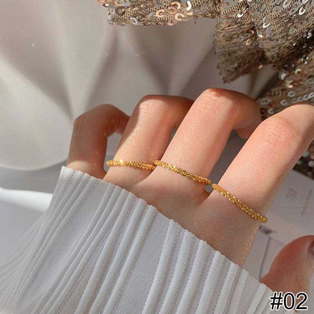 Delicate Small Sparkling Shiny Star Babysbreath Ring Jewelry Gift For Women Girls