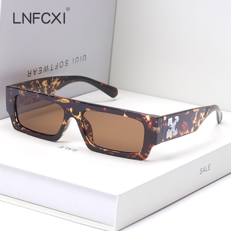 LNFCXI Square Lady Sunglasses Small Rectangle Brand Shades Sunglasses Female Black Eyewear Oculos Gafas De Sol UV400