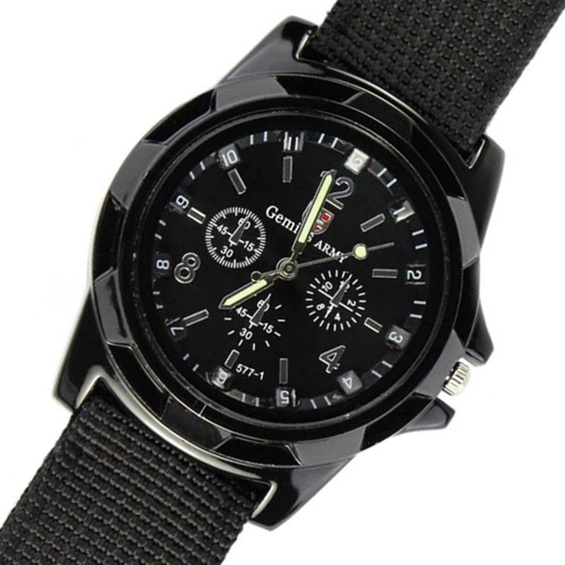 Sport -All Black New Collection , New Stock Naylon Black Fabric Strap Analog Wrist Watch For men