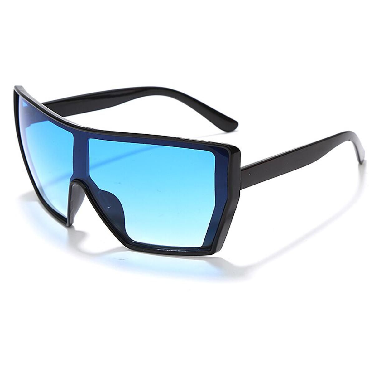 2Oversized Punk Sunglasses Women 2020 Vintage Pink Black One Piece Square Sunglasses Men Eyewear Gafas Shade Mirror UV400 Oculos