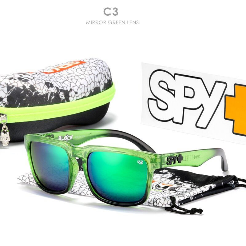 ken block Brand New men Square Sunglasses HD Polarized sport Sun Glasses Reflective Coating Mirror lens UV400 With Case