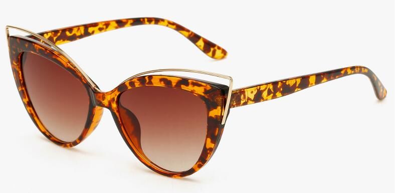 Leopard Frame BrownFashion Classic Women Brand Designer Cateye Sunglasses Female Vintage Lady Sun Glasses Oculo De Sol Shades Summer Style 464R