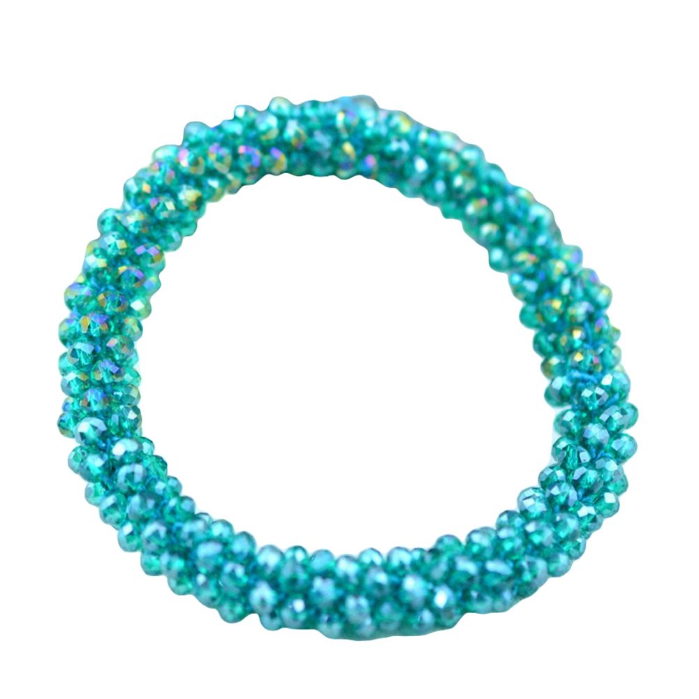 Shiny Rhinestone Elastic Brelet Bangle Hair Rope Hairband Nepal Women Jewelry