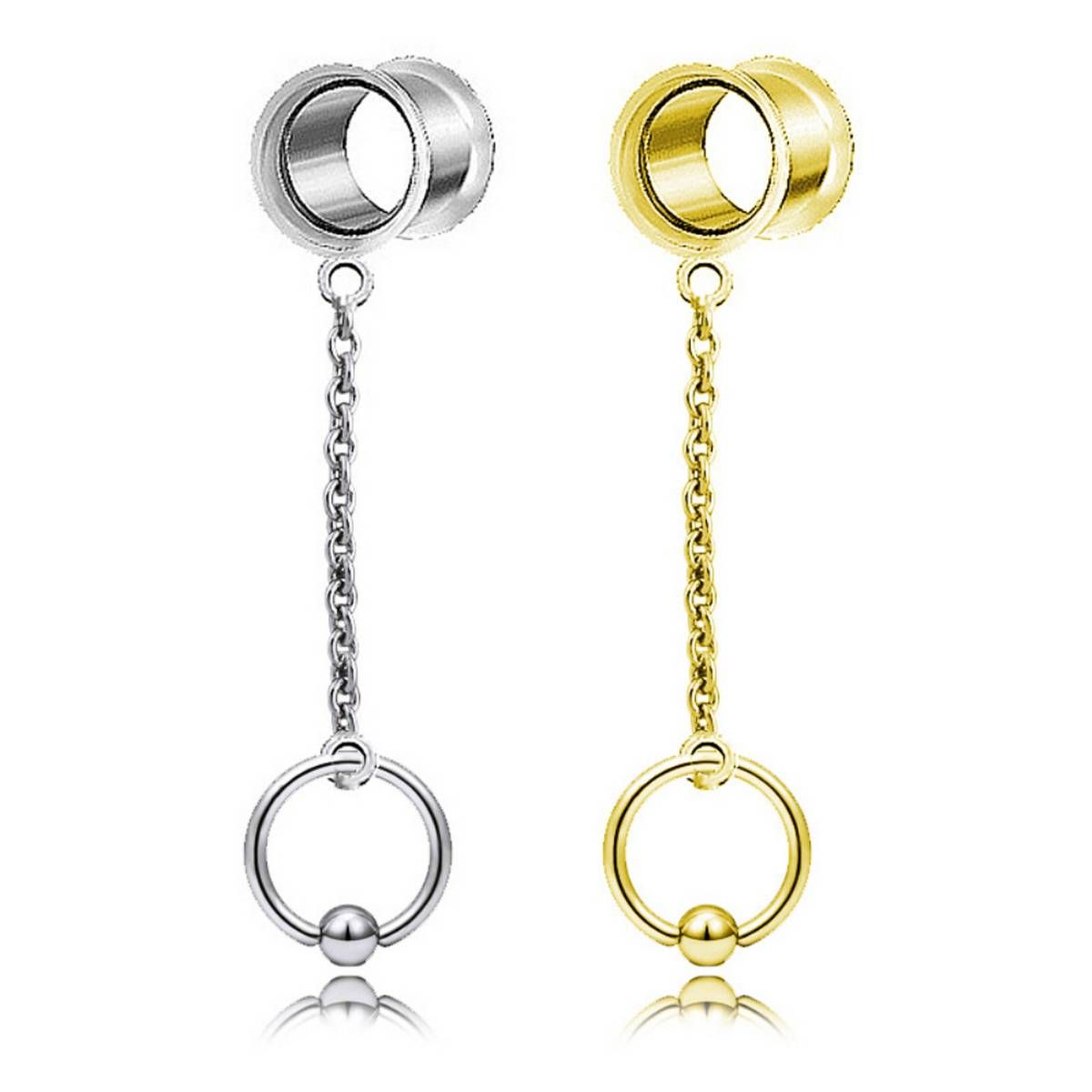 1Pc Women Ring Tassel Dangle Double Flare Ear Plug Stretcher Piercing Jewelry