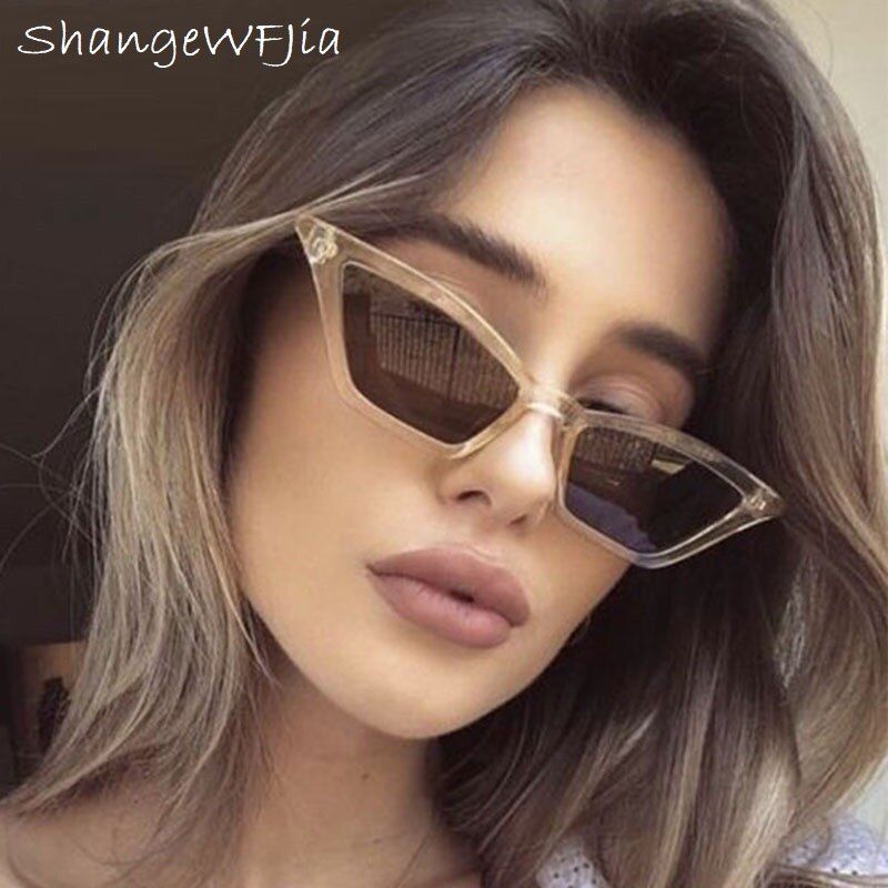 leopard teaNew 2020 Cat Eye Sunglasses Women Small Vintage Brand Designer Sun Glasses Retro Yellow ladies Sunglass Eyewear Female Shades