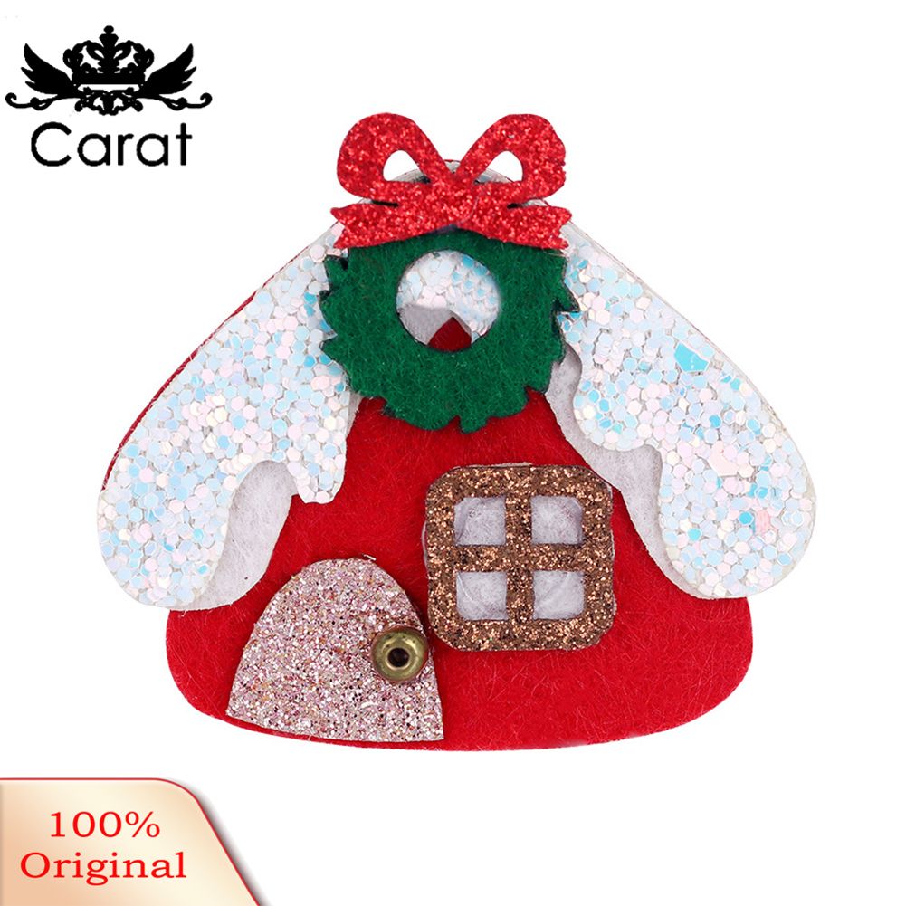 Lovely Xmas Style Corsage Christmas House Shape Brooch Pin Jewelry Accessories