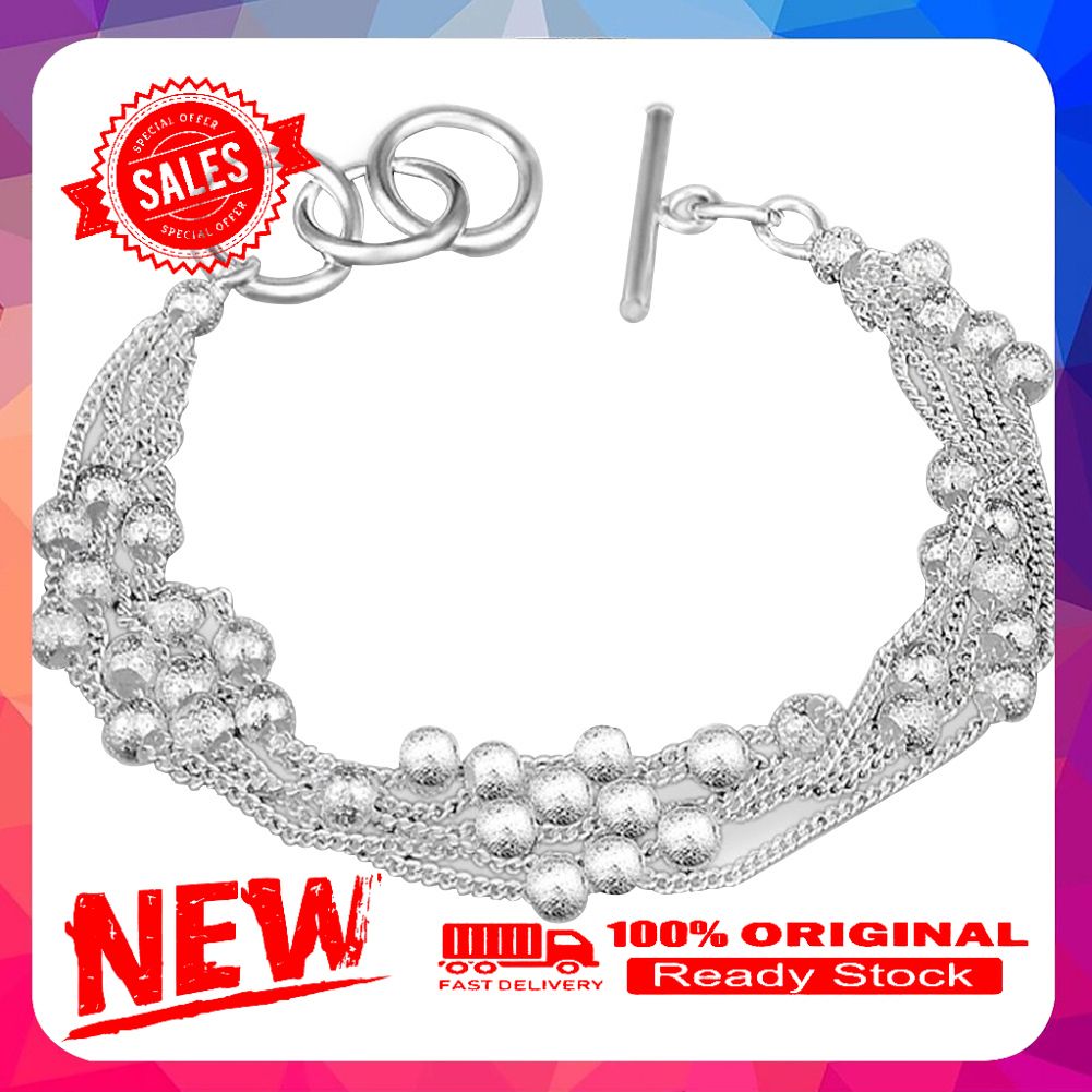Women Shiny Faux Pearl Beads Bangle Shimmers Charm Chain Bracelet Jewelry Gift