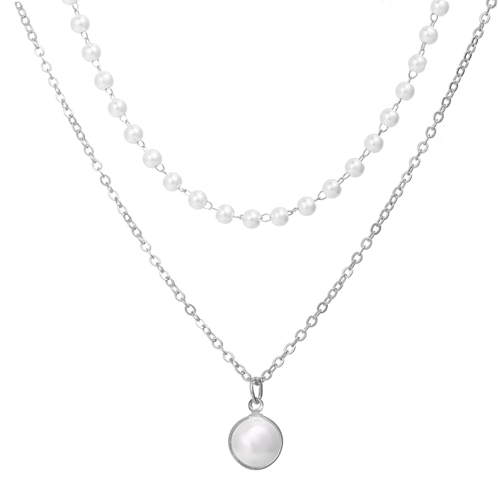Retro Choker Lightweight Faux Pearl Pendant