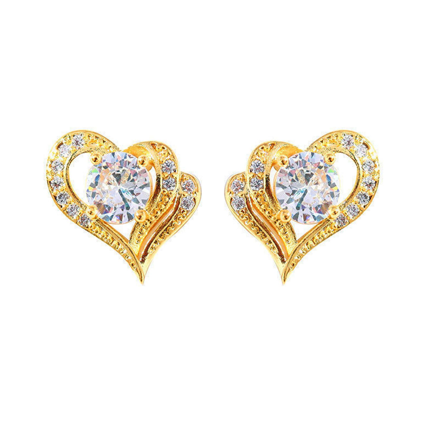 Girls Earrings Fine Workmanship Lady Alloy Heart-shaped Ear Studs