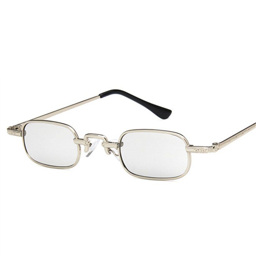 Silveras pictureYOOSKE Rectangle Retro Sunglasses Men Women Small Sun Glasses Fashion Designer Steampunk Glasses Male Vintage Eyeglassses UV400
