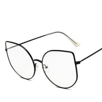 BLACK WHITEvintage cat eye sunglasses women 2020 fashion trendy sun glasses female retro metal frame glasses men ocean lens eyewear UV400