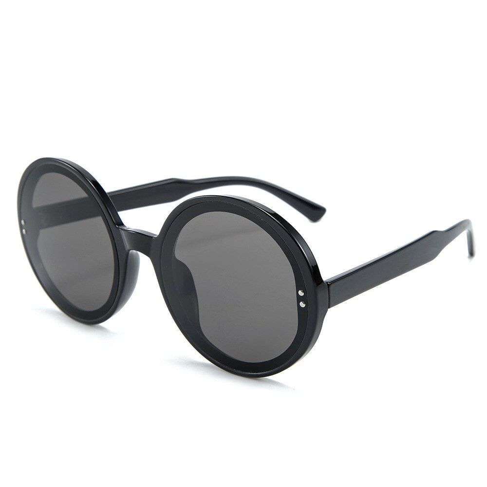 2JASPEER Round Sunglasses Men Women Retro Style Black Tea Mirror Glasses Male Driving Goggle Eyewear UV400